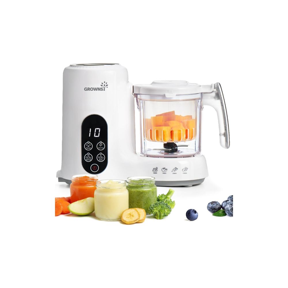 GROWNSY Máquina de Alimentos para Bebés | Cocción al Vapor + Mezcla en 1 Paso | Esterilizador Integrado