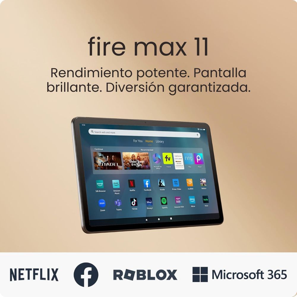 Tablet Amazon Fire Max 11, procesador octa-core, 4 GB RAM,