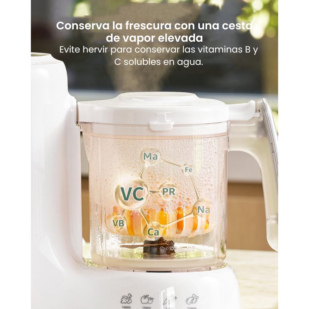 GROWNSY Máquina de Alimentos para Bebés | Cocción al Vapor + Mezcla en 1 Paso | Esterilizador Integrado