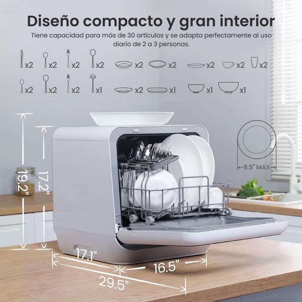 🧼 COMFEE' Lavavajillas de Encimera Portátil con Tanque Integrado – Limpieza Sin Instalación