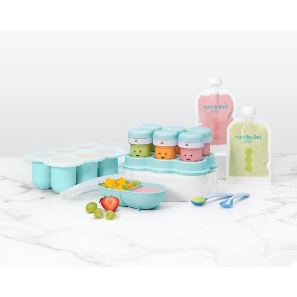 Nutribullet Baby - Kit de Preparación de Comidas para Bebés y Niños | Incluye Bandeja Congeladora, Bolsas Reutilizables y Cuchara