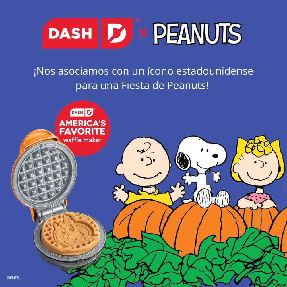 Dash x Snoopy Mini Waflera Jack-o'-Lantern – Crea Gofres de Calabaza con Snoopy