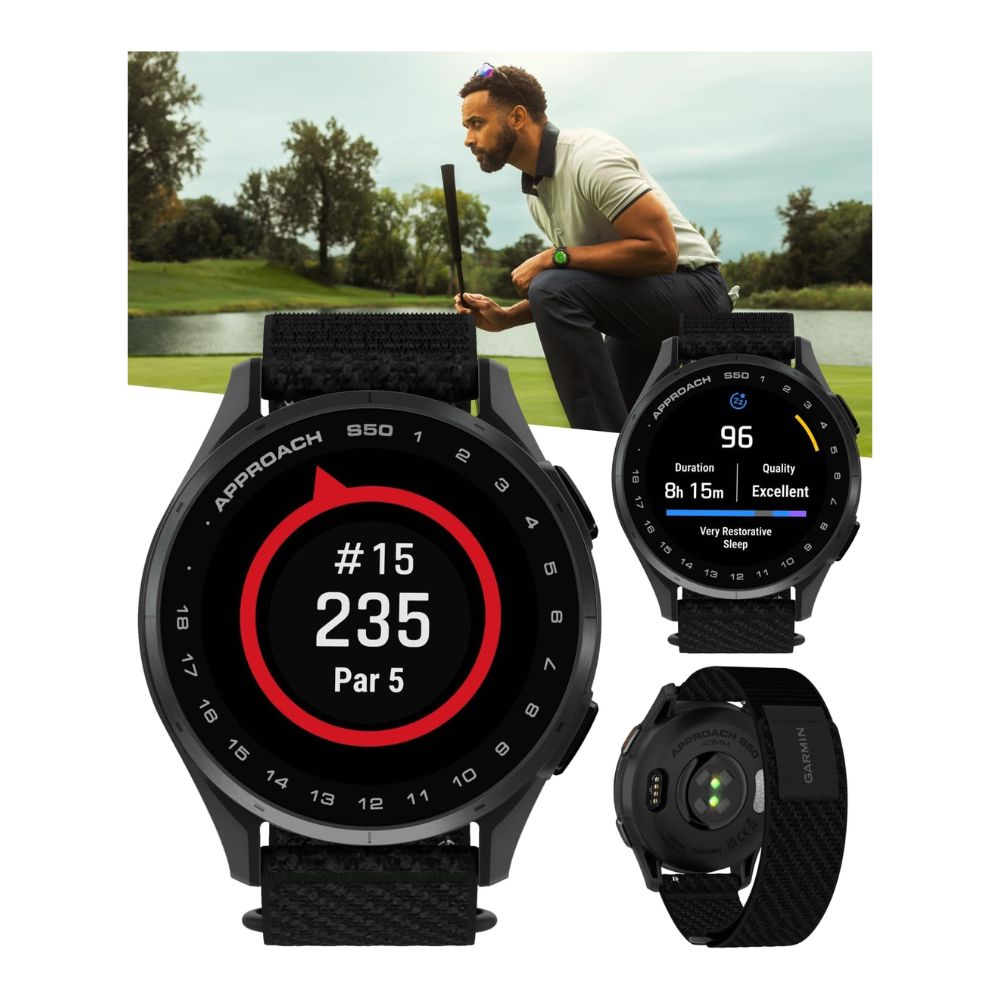 ⛳ Garmin Approach S50 – Reloj GPS para Golfistas con Pantalla AMOLED y Batería Extendida