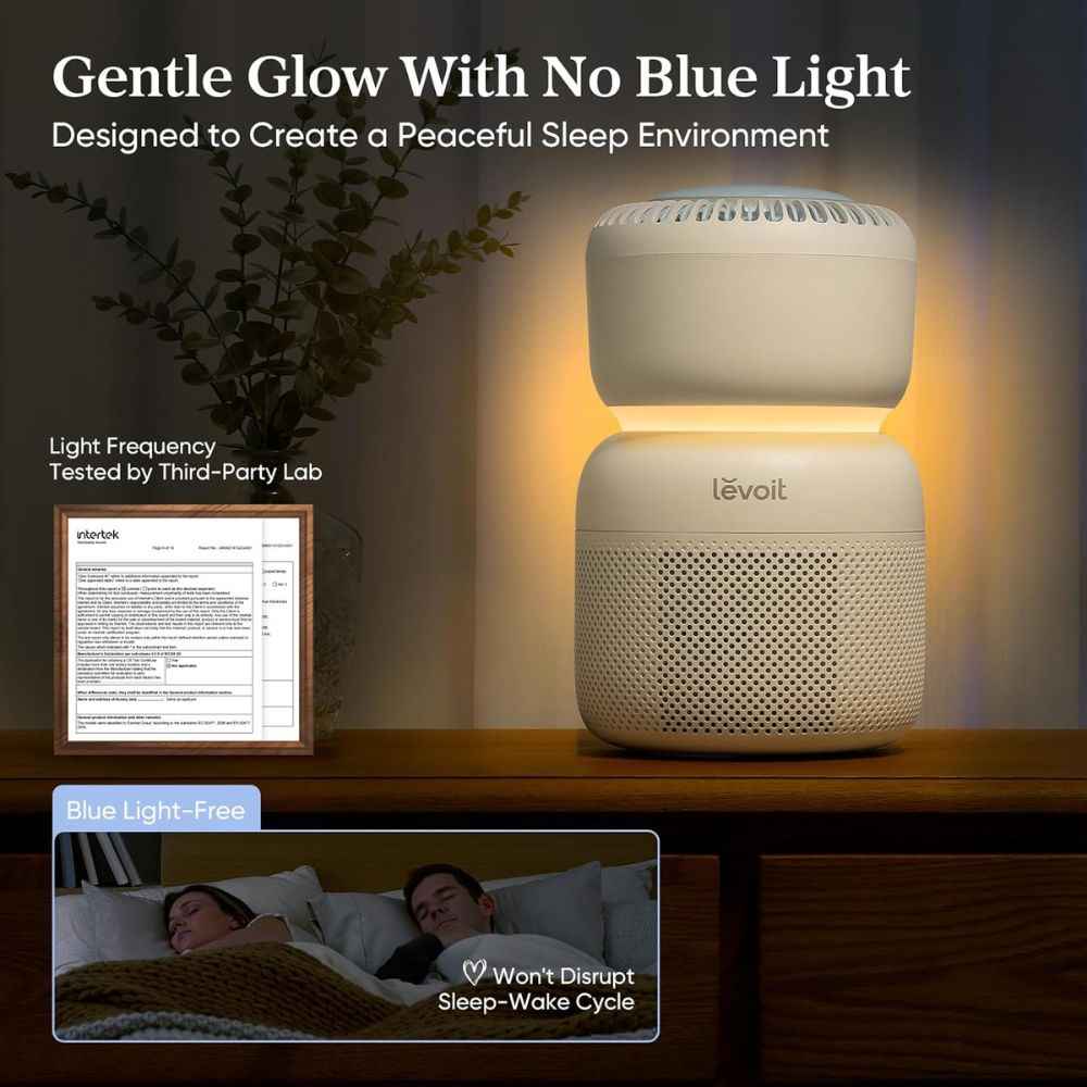 LEVOIT – Purificador de Aire para Habitación de Bebés | Máquina de Ruido Blanco + Luz Nocturna