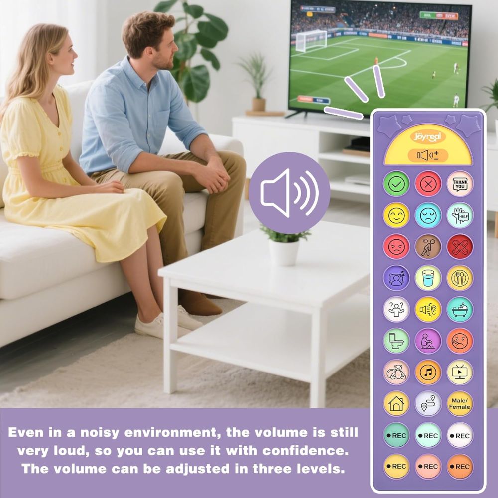 Joyreal Dispositivo AAC para Autismo | 23 Mensajes Preinstalados + 6 Botones Personalizables | Herramienta de Comunicación No Verbal 🧩✨