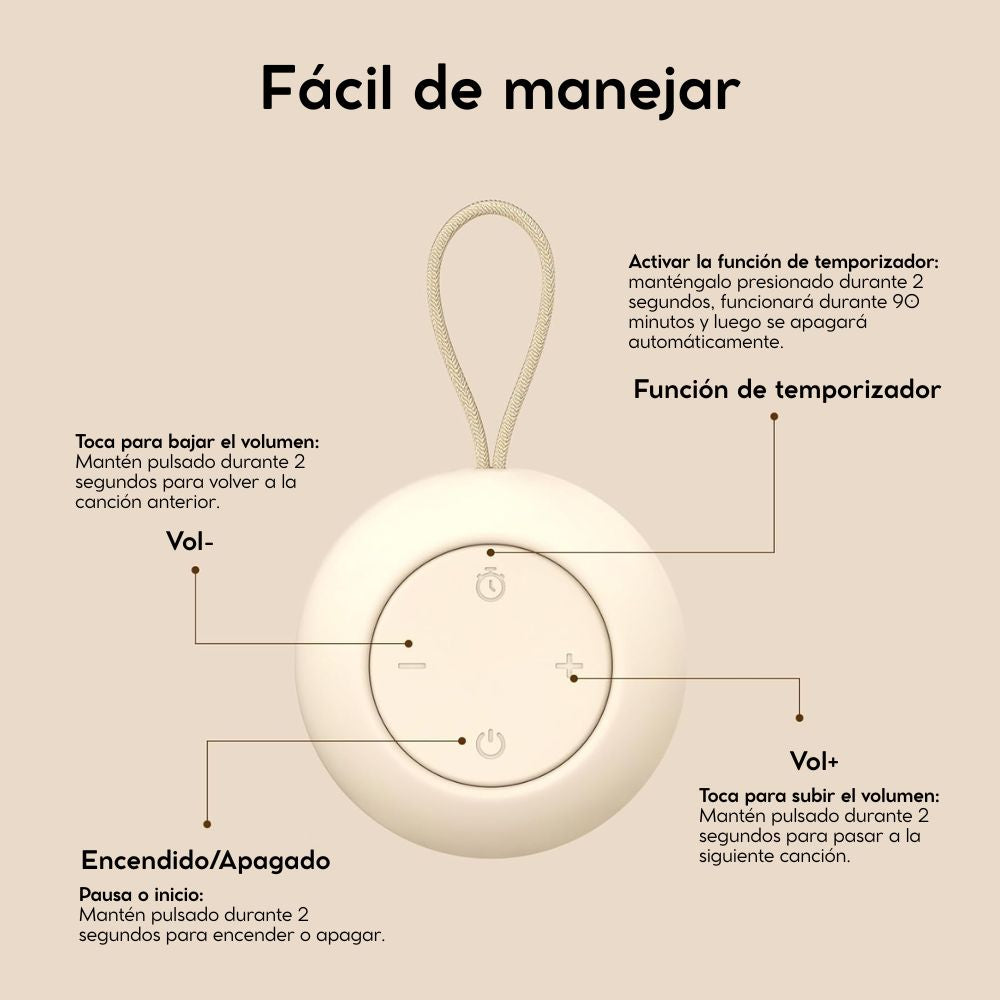 Máquina de Sonido Portátil para Dormir – Ruido Blanco para Bebés, Niños