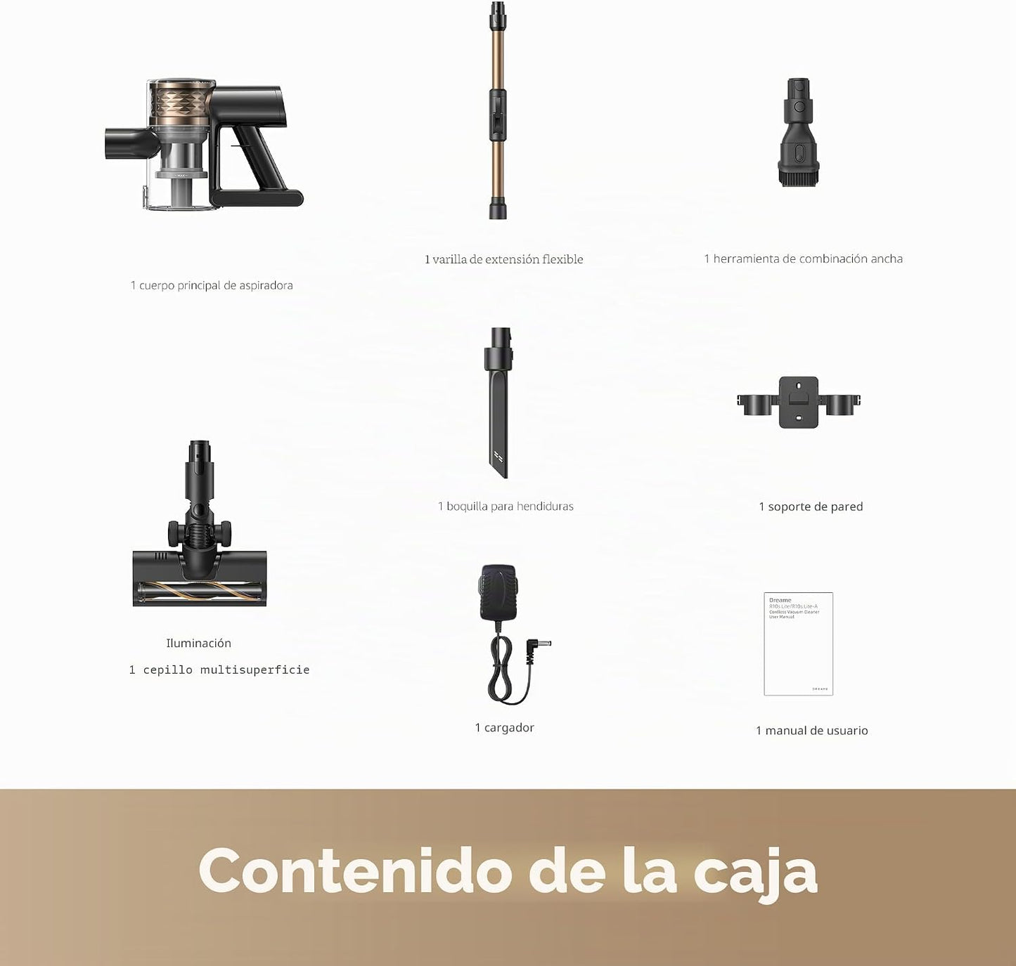 DREAME R10S | Aspiradora Inalámbrica con Varilla Flexible de 180°