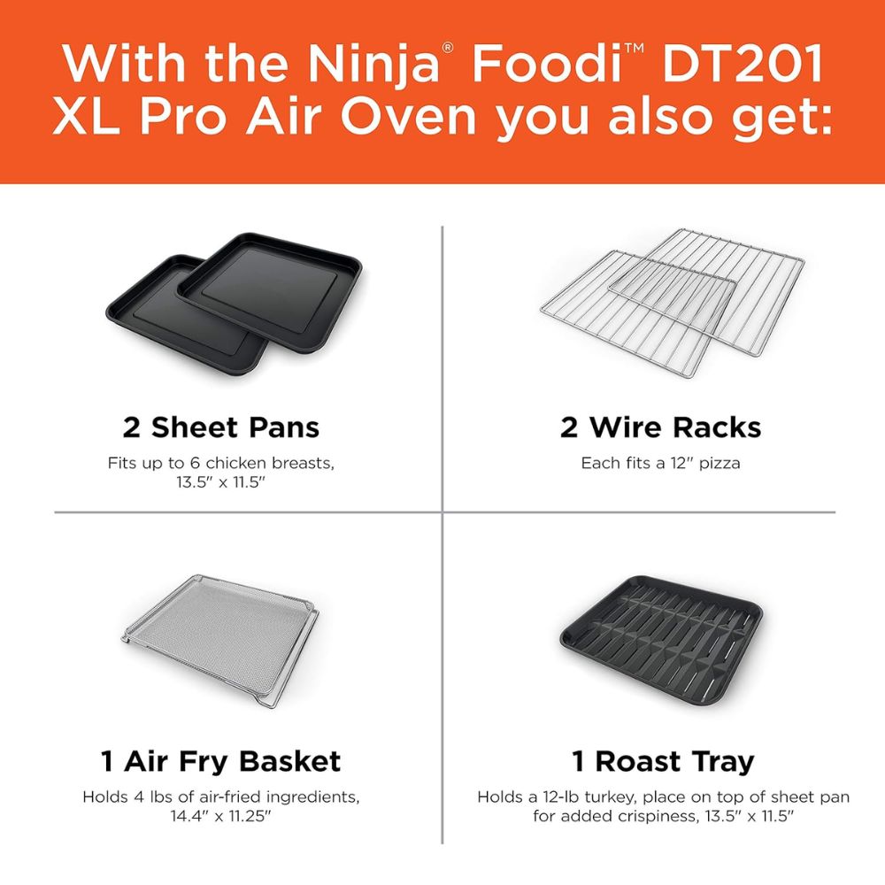 🍗 Ninja Foodi XL Pro – Horno de Aire 10 en 1 | 21L de Capacidad | 1800W | Ideal para Familias Grandes 🔥✨