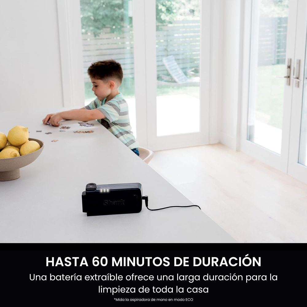 Aspiradora Inalámbrica con DuoClean PowerFins™| 60 Min Autonomía | AntiPelo Mascotas - Shark Vertex Pro IZ662H