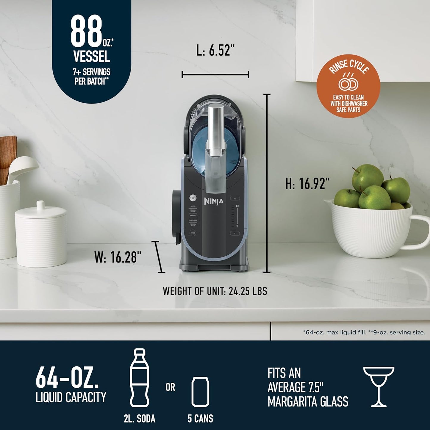 Ninja SLUSHi - Máquina de bebidas congeladas y granizados con tecnología RapidChill