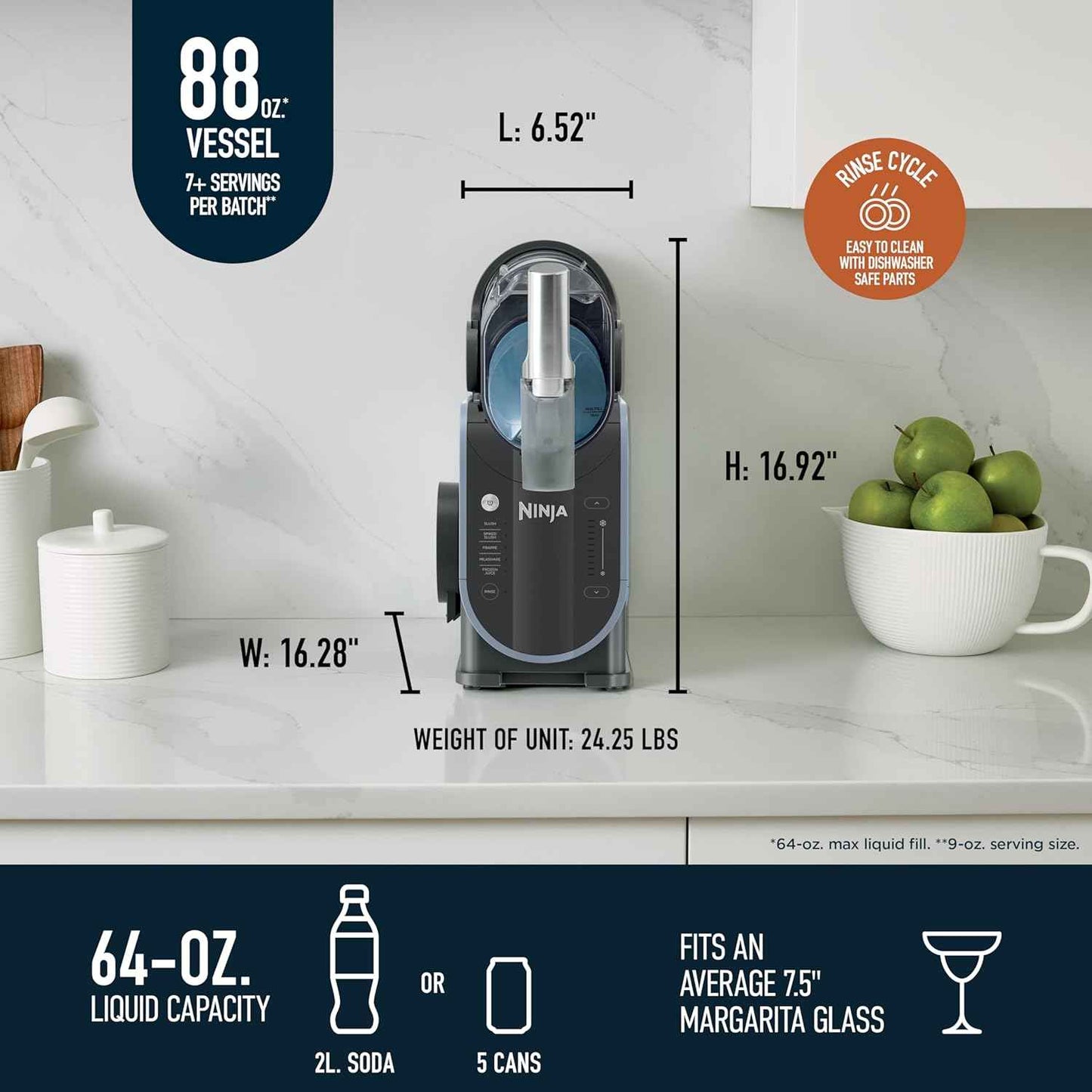Ninja SLUSHi - Máquina de bebidas congeladas y granizados con tecnología RapidChill