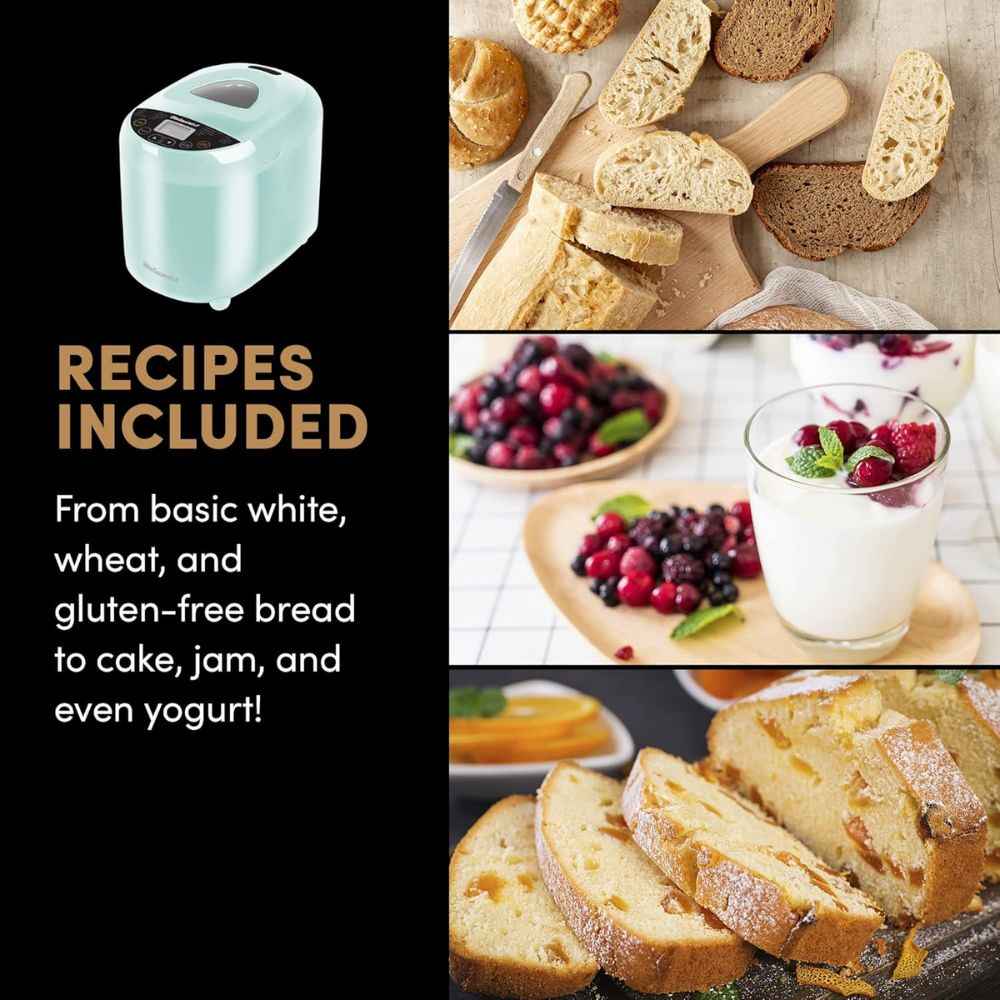 Elite Gourmet – Máquina para Hacer Pan 🍞| 19 Programas | 3 Tamaños (1, 1.5, 2 lbs) | Función Sin Gluten