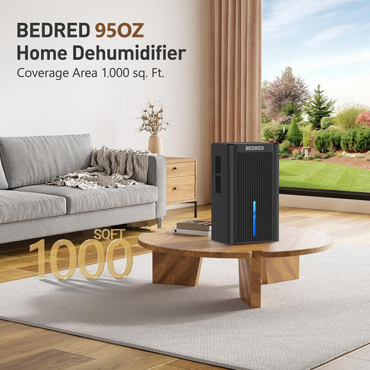 Deshumidificador BEDRED 95 oz para 1000 ft² | Silencioso con Modo Sueño y Luz LED 7 Colores