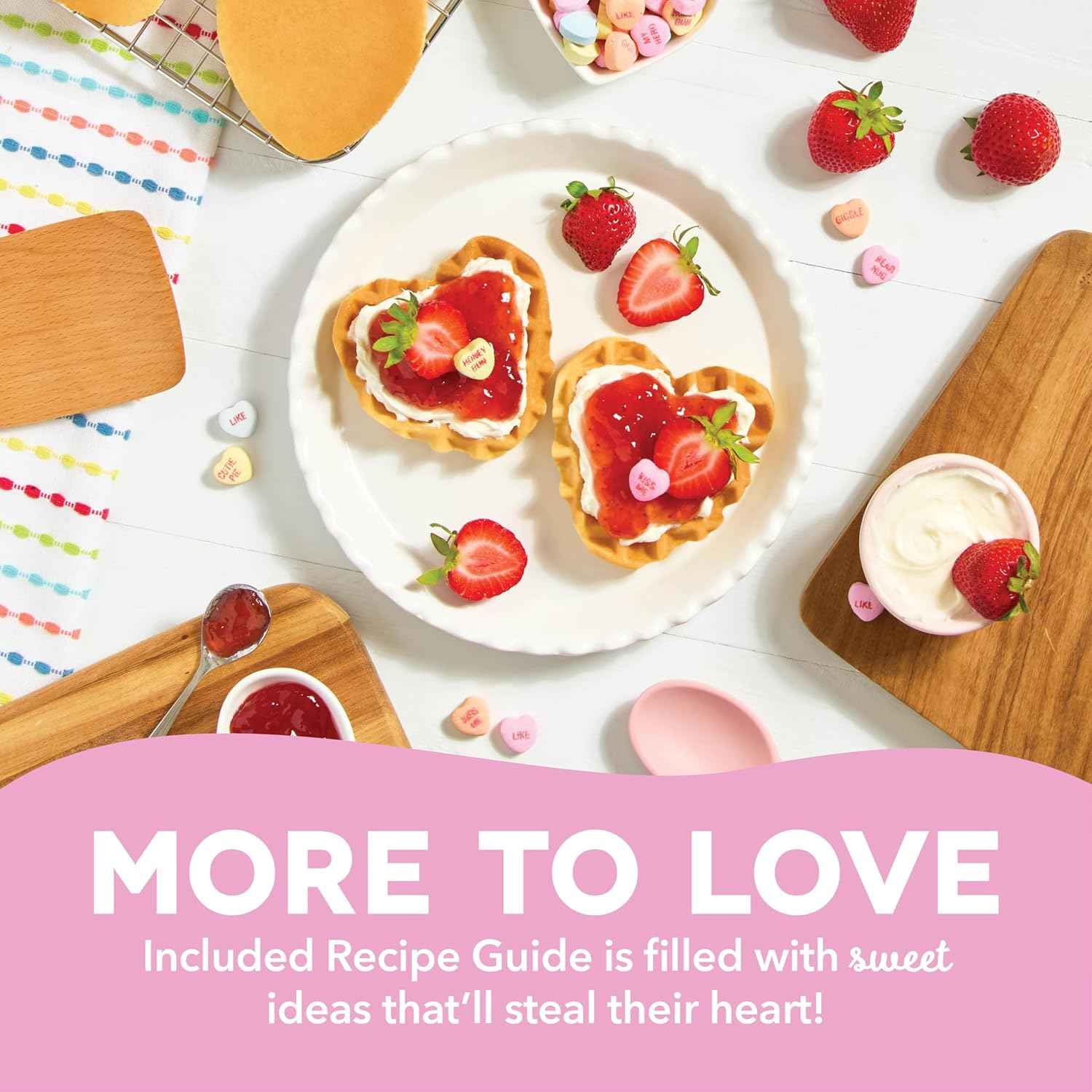 DASH x Sweethearts® Mini waflera – Waffle, 4 pulgadas, gofres en forma de corazón