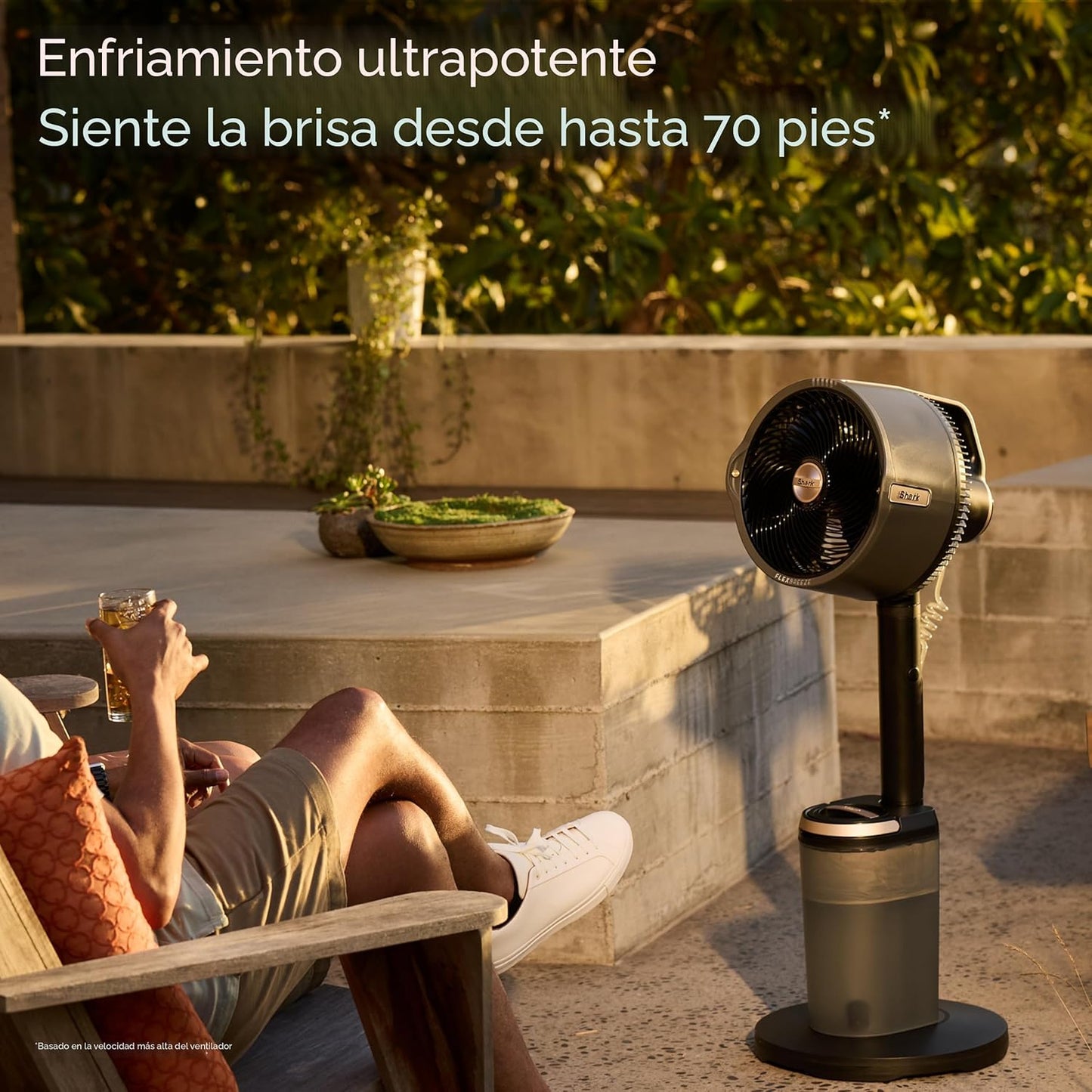 Shark FlexBreeze Pro Mist: Ventilador para interior y exterior + Nebulizador Inteligente