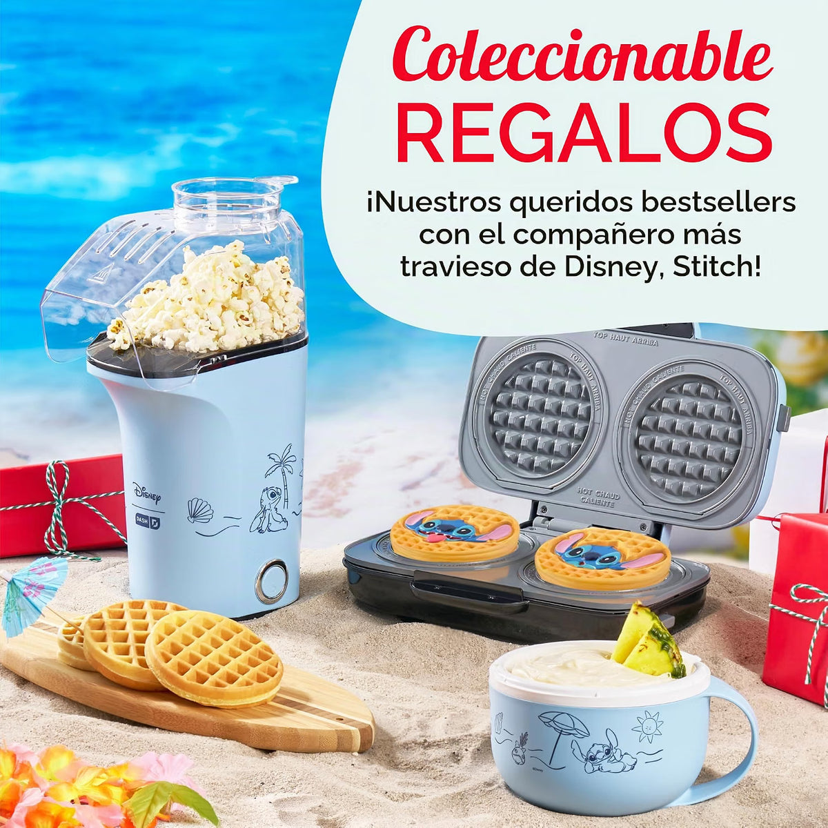 Waflera Doble Mini con Diseño de Stitch - Disney | Dash MultiMaker