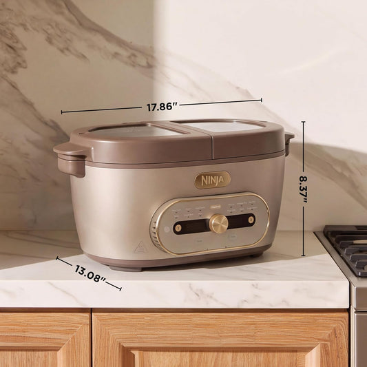 Ninja MultiPot XL 12 en 1 | Olla Multicooker, Cocina 2 Comidas a la Vez con DualZone