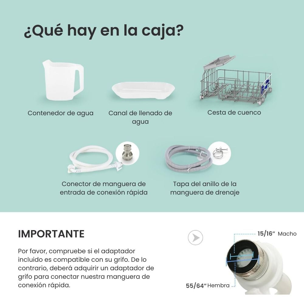 🧼 COMFEE' Lavavajillas de Encimera Portátil con Tanque Integrado – Limpieza Sin Instalación