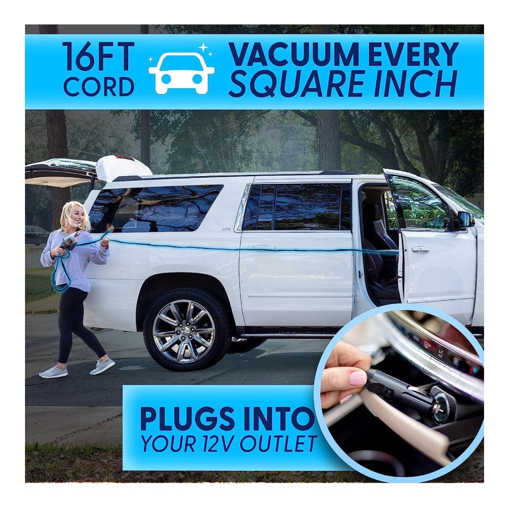 Aspiradora de coche ThisWorx, accesorios de coche – Pequeña aspiradora portátil de mano de alta potencia de 12 V con accesorios