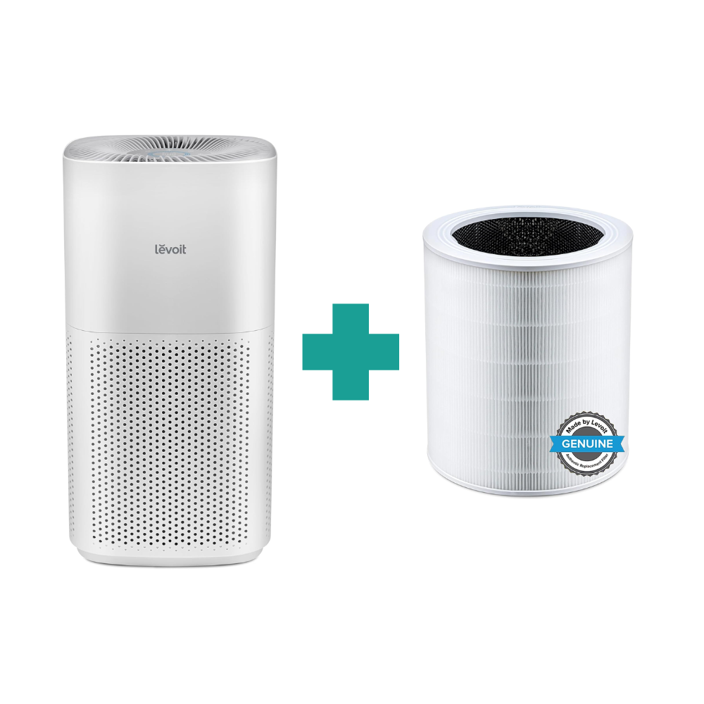 COMBO LEVOIT - Purificadores de aire para habitación grande del hogar con WiFi inteligente Core 600S-P + Filtro de Repuesto