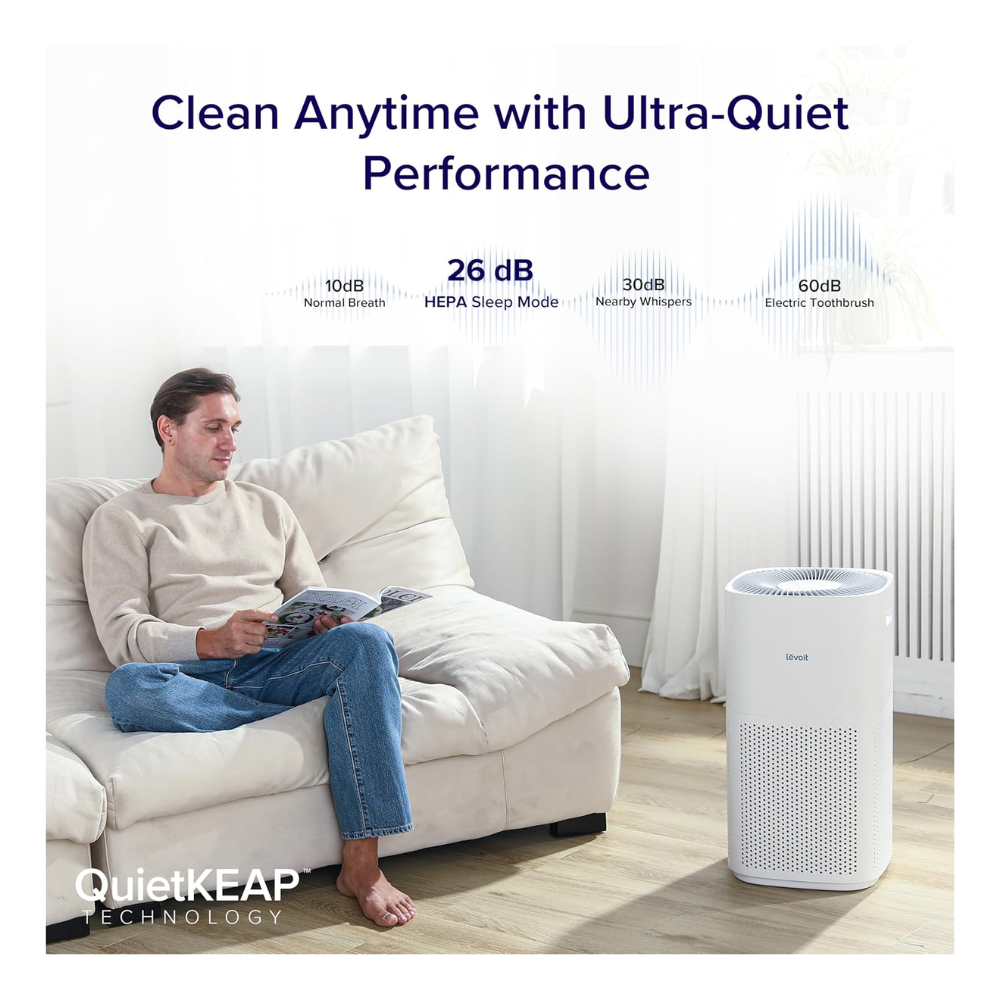 COMBO LEVOIT - Purificadores de aire para habitación grande del hogar con WiFi inteligente Core 600S-P + Filtro de Repuesto