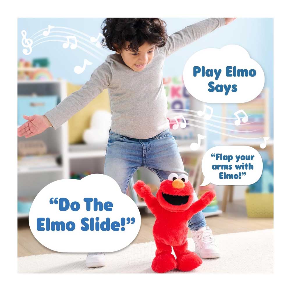 Peluche de 14 pulgadas, juego de simulación, juguete interactivo - Sesame Street Elmo Slide Singing and Dancing