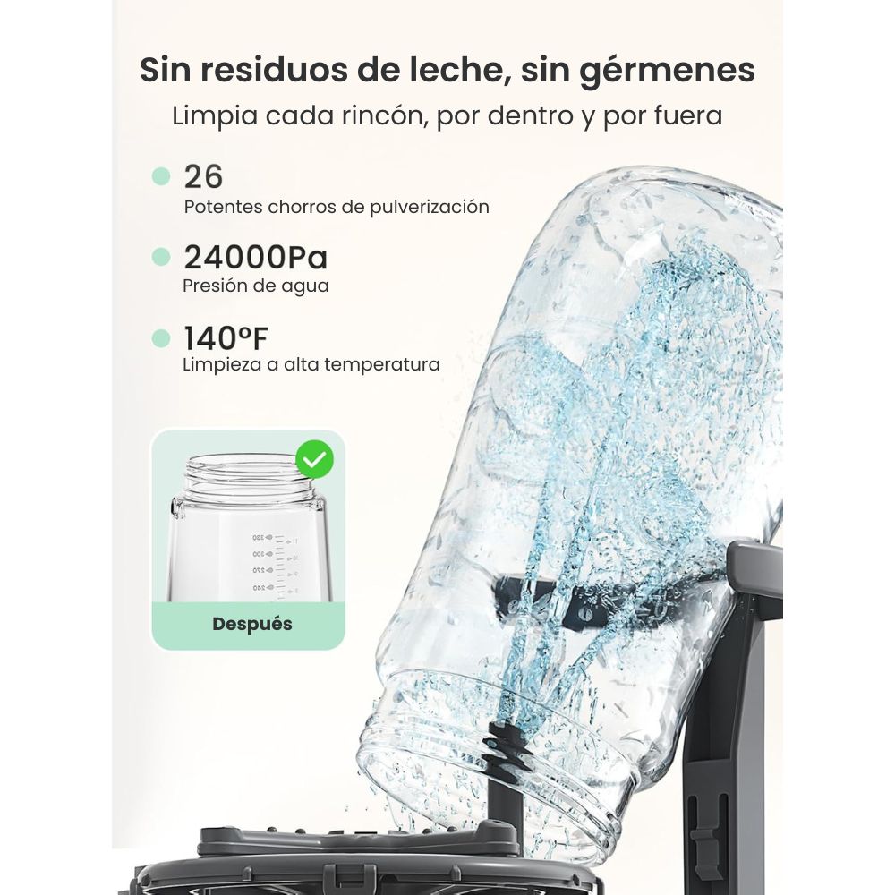 Lavadora de biberones Pro, todo en uno y esterilizador y secadora - Grownsy EaseClean