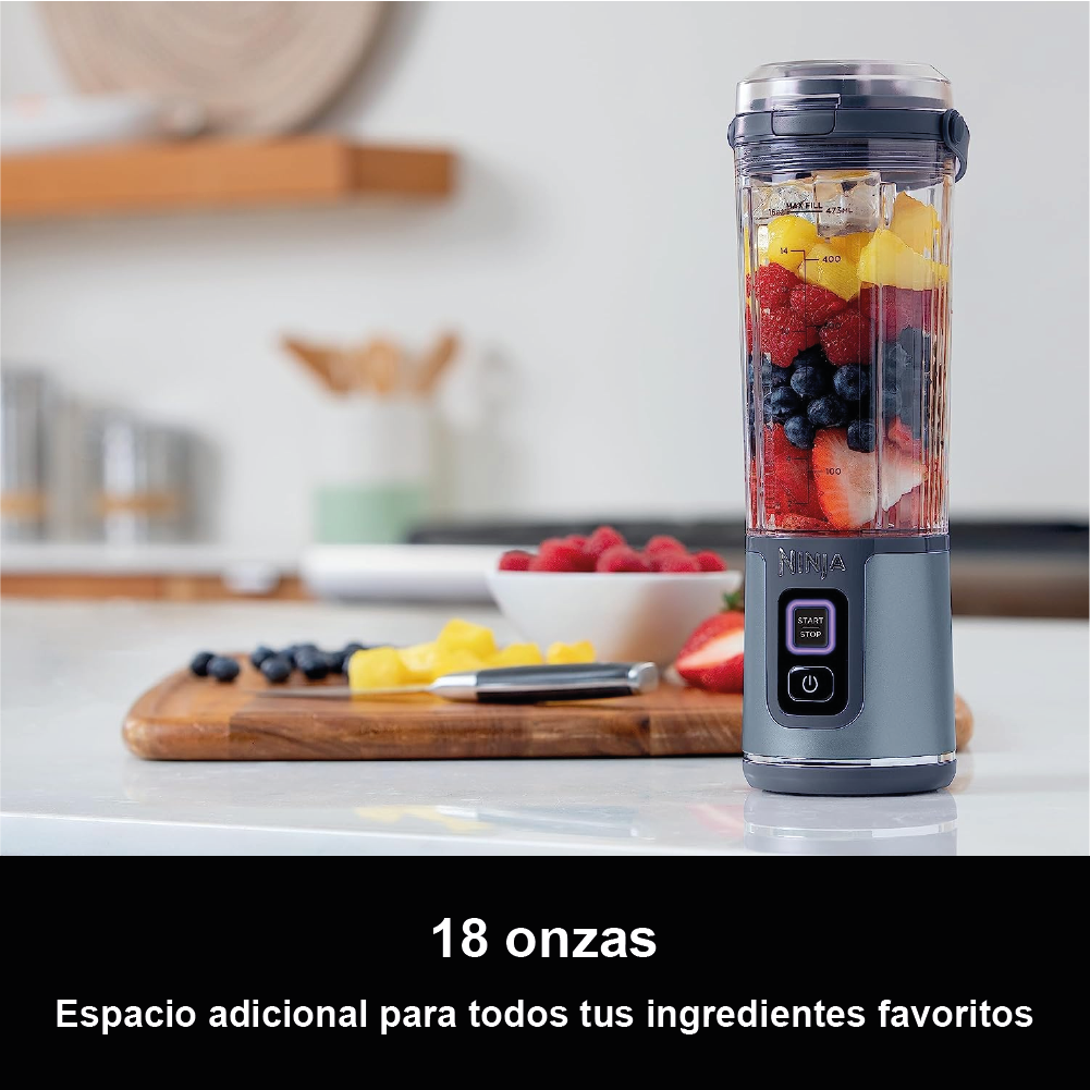 Licuadora Portátil Inalámbrica de 18 oz, Recargable por USB-C, Ideal para Batidos y Smoothies | Ninja Blast BC151NV
