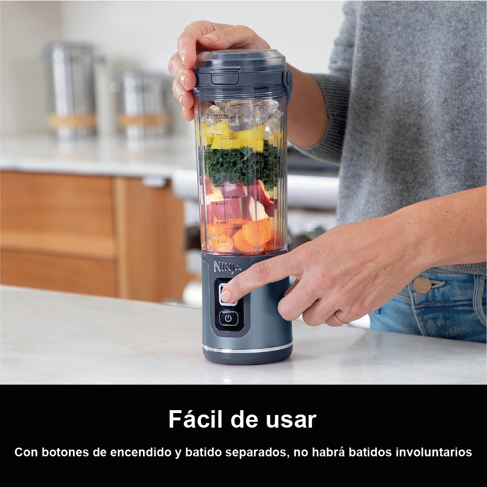 Licuadora Portátil Inalámbrica de 18 oz, Recargable por USB-C, Ideal para Batidos y Smoothies | Ninja Blast BC151NV