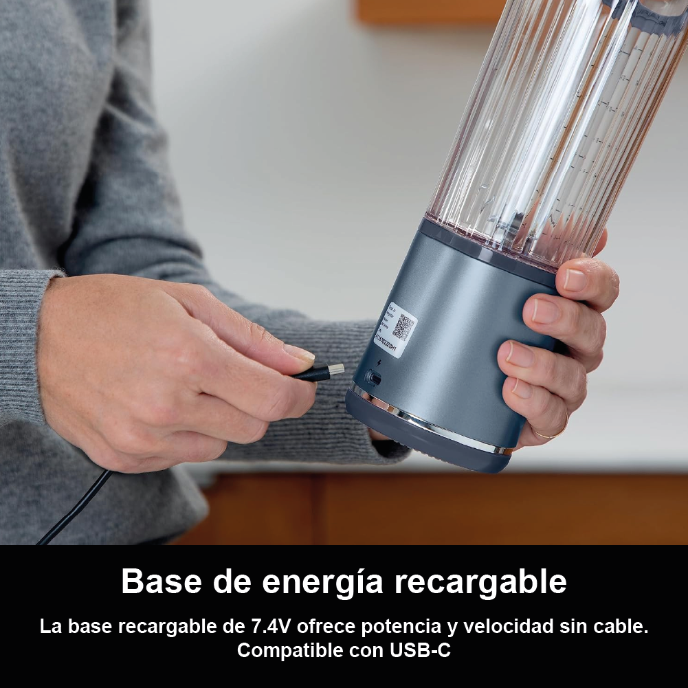 Licuadora Portátil Inalámbrica de 18 oz, Recargable por USB-C, Ideal para Batidos y Smoothies | Ninja Blast BC151NV