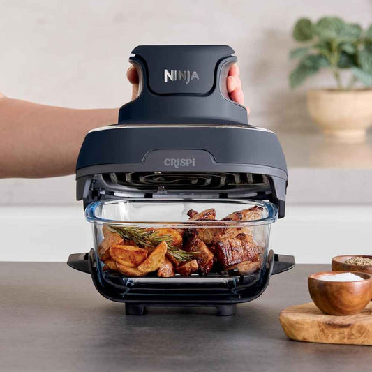 Ninja Crispi - Freidora de Aire Portátil 4 en 1 de Vidrio ¡Crujiente en Minutos!