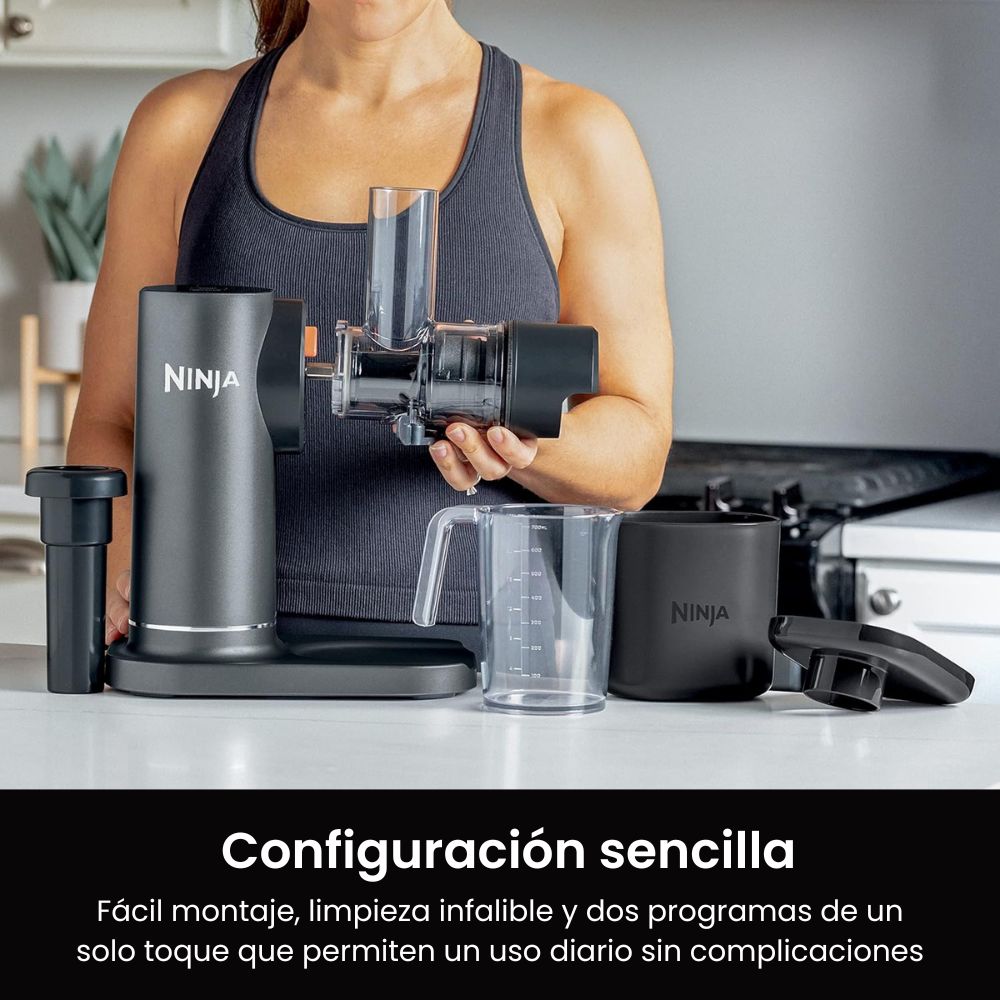 Exprimidor Ninja NeverClog | Extractor de Prensa Fría | Control de Pulpa | Fácil de Limpiar