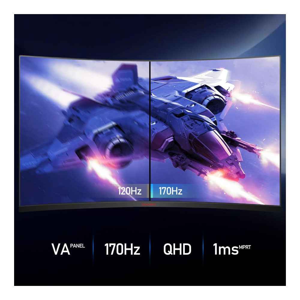 Monitor curvo para juegos de 32 pulgadas - QHD (2560 x 1440) pantalla 2K - KOORUI