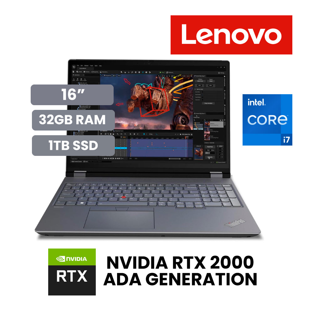 Notebook Lenovo ThinkPad P16 Gen 2 16" WUXGA IPS Core i7 + Mochila Laptop Hasta 17 pulgadas Kuzler