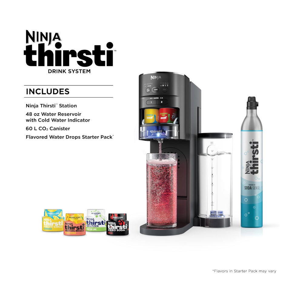 Ninja Thirsti - Sistema de bebidas, fabricante de refrescos, crea bebidas gaseosas únicas y sin gas