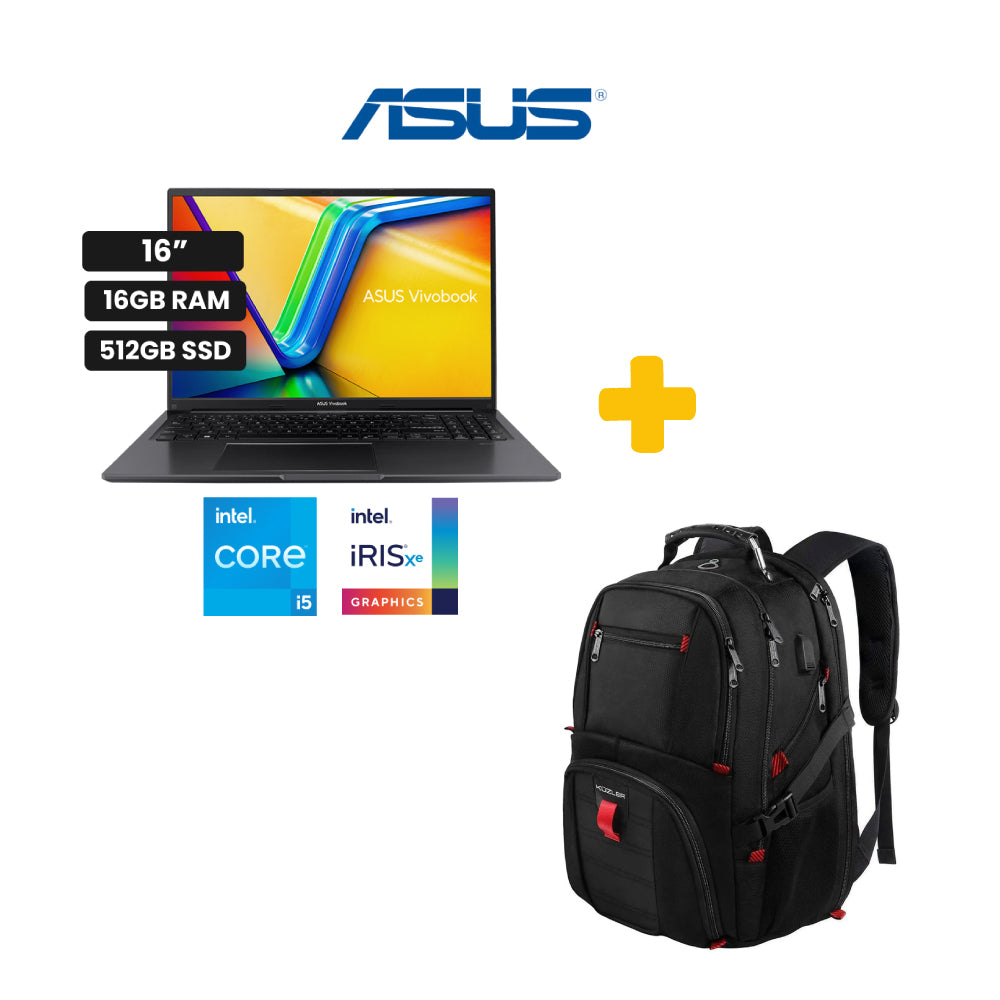 Laptop ASUS X1605ZA-MB292 16.0 WUXGA LED IPS Core i5 + Mochila Laptop Hasta 17 pulgadas Kuzler