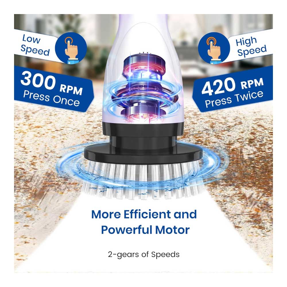 Cepillo eléctrico giratorio impermeable, inalámbrico, con 4 cabezales de cepillo reemplazables - Keimi