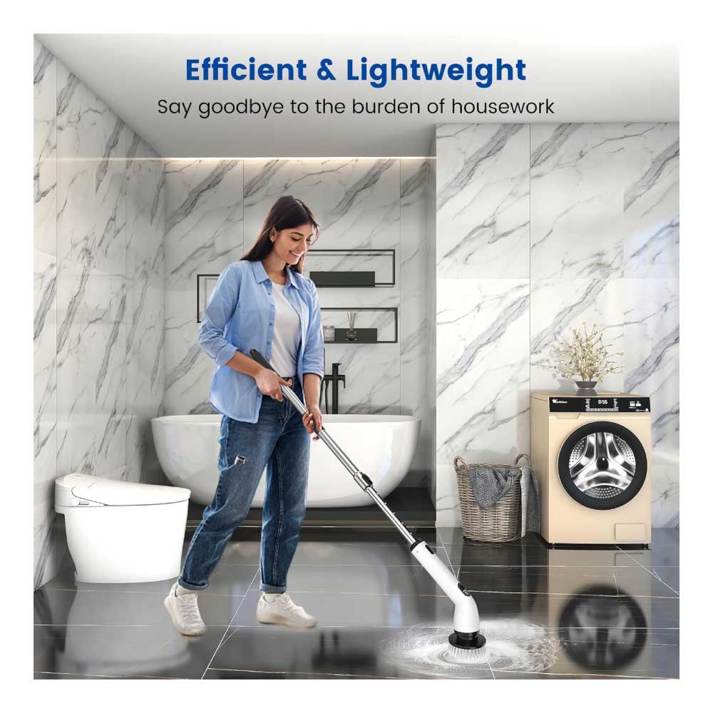 Cepillo eléctrico giratorio impermeable, inalámbrico, con 4 cabezales de cepillo reemplazables - Keimi