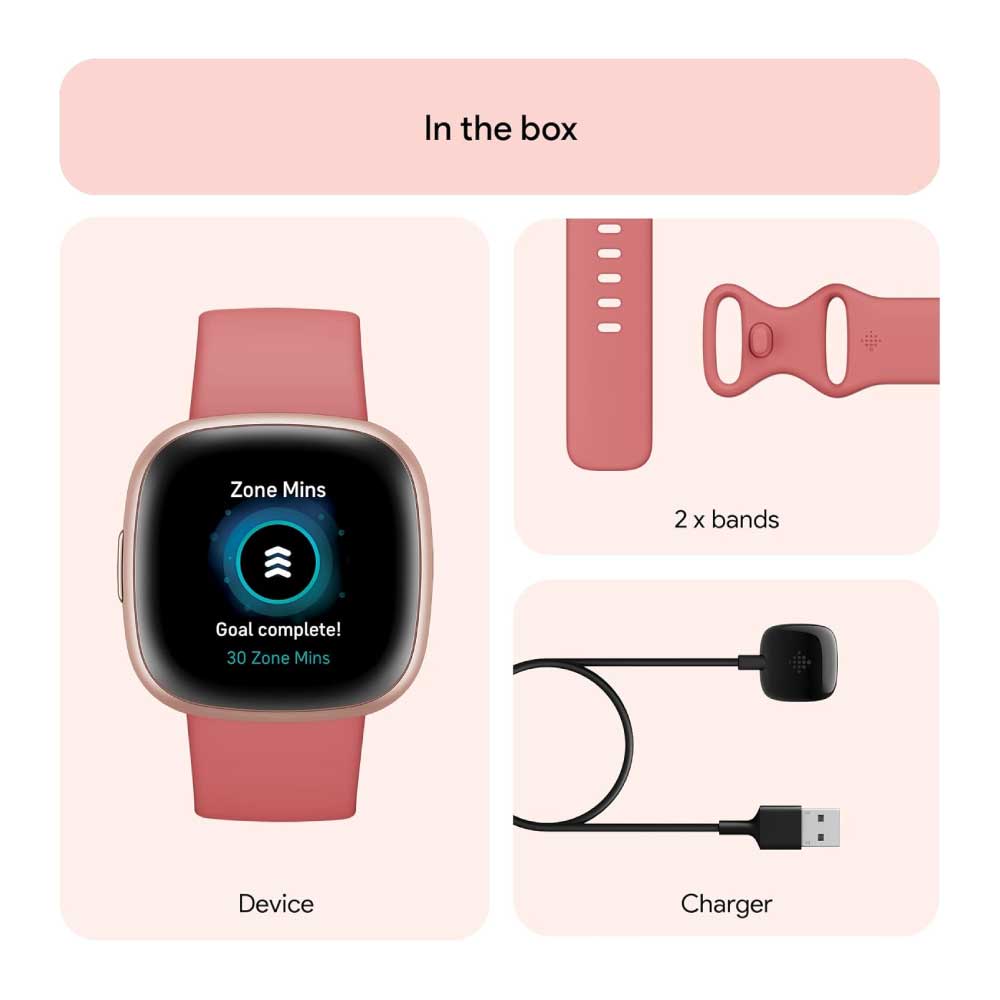 Reloj inteligente con preparación diaria, GPS, frecuencia cardíaca 24/7 - Fitbit Versa 4 Fitness