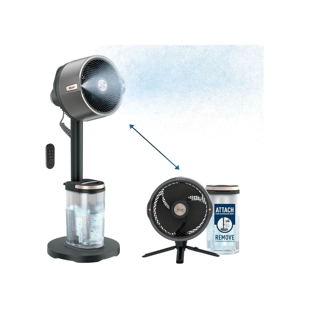 Shark FlexBreeze Pro Mist: Ventilador para interior y exterior + Nebulizador Inteligente