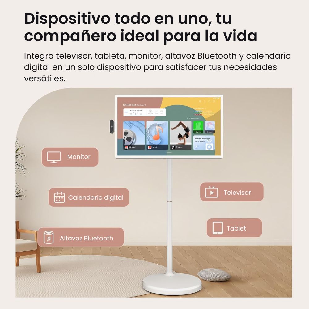 ApoloSign TV Portátil Inteligente 32" FHD | Android 14 | 16 (8+8) GB de RAM+128GB | Batería 9300mAh | Certificado Google EDLA (2ª Generación)