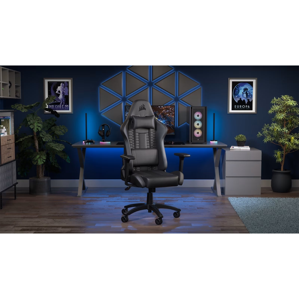 Silla Gamer Corsair TC100 Relaxed color Negro