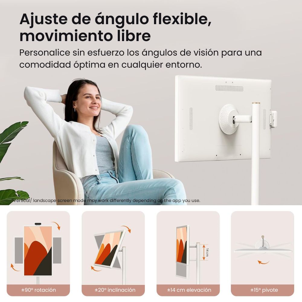 ApoloSign TV Portátil Inteligente 32" FHD | Android 14 | 16 (8+8) GB de RAM+128GB | Batería 9300mAh | Certificado Google EDLA (2ª Generación)