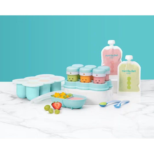 Nutribullet Baby - Kit de Preparación de Comidas para Bebés y Niños | Incluye Bandeja Congeladora, Bolsas Reutilizables y Cuchara