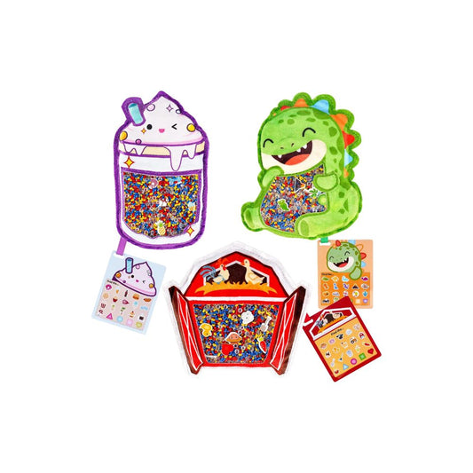 Joyreal Hide and Seek Busy Bag – Juego Sensorial de 3 Personajes (Oso, Helado, Cangrejo) | 20 Objetos Ocultos por Bolsa