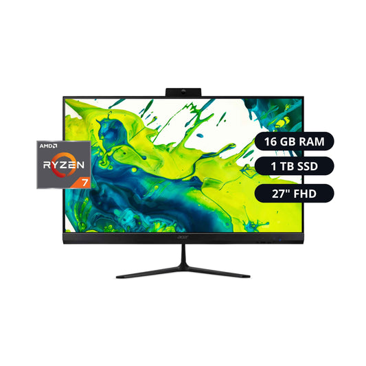 Todo en Uno Acer Aspire C27-2G-UR17 - 27" 120Hz, AMD Ryzen 7, 16GB RAM, 1TB SSD, Windows 11