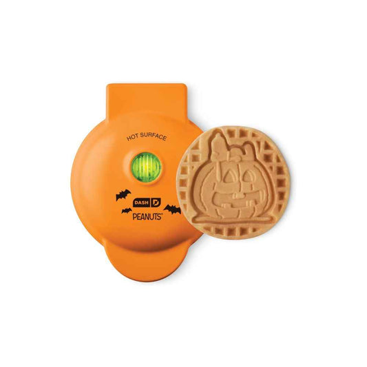 Dash x Snoopy Mini Waflera Jack-o'-Lantern – Crea Gofres de Calabaza con Snoopy
