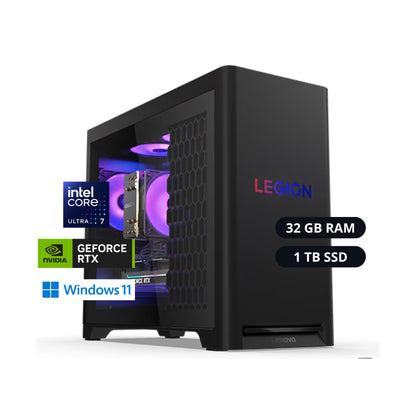 Lenovo Legion 90YA003GUS - Torre Gaming, Intel Core Ultra 7, RTX 5060Ti 8GB, 32GB RAM, 1TB SSD, Windows 11