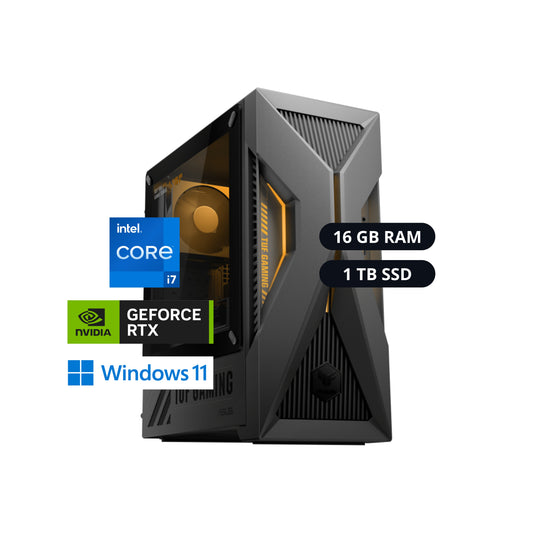 ASUS TUF T500MV-IS764 - Torre Gaming Compacta, Intel Core i7-13620H, RTX 5060 8GB, 16GB RAM, 1TB SSD, Windows 11