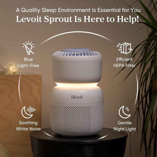 LEVOIT – Purificador de Aire para Habitación de Bebés | Máquina de Ruido Blanco + Luz Nocturna